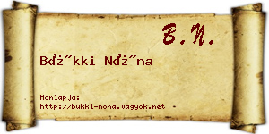 Bükki Nóna névjegykártya